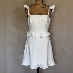 Aidan Mattox Elegant White Ruffle Dress